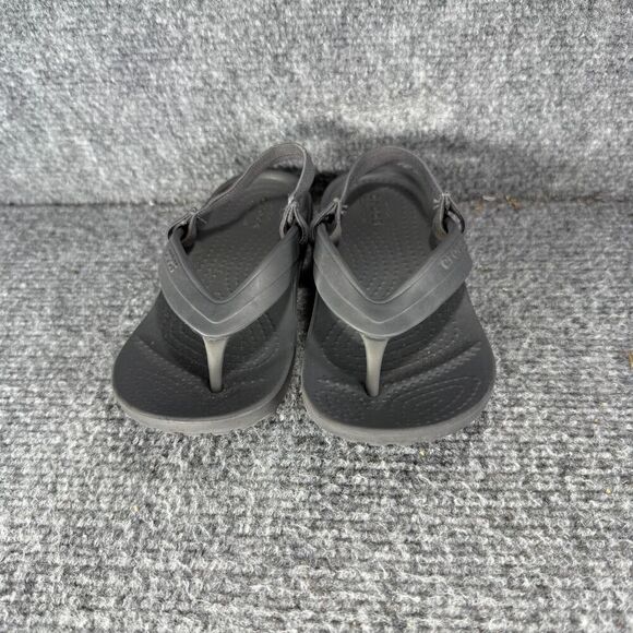 Crocs Flip Flop Sandals Toddler Kids 11 Gray Slingback Comfort Beach - Picture 2 of 10